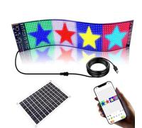 Panneau publicitaire LED, panneau de mots Bright Store avec panneau solaire | Écran d'affichage, contrôle par application, motif de texte réglable, signalisation numérique pour intérieur et extérieur