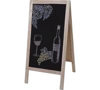 Panneau publicitaire XL HWC-C17, tableau à craie, panneau de trottoir, 2 surfaces d'écriture pliables, 100x50cm ~ couleur naturelle