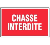 Panneau pvc 3 mm Chasse Interdite 50 x 30 cm Signalisation Propriété Privée | Plaque PVC Rigide ou Autocollant, Extérieur, Résistant aux UV, Résistant aux Intempéries