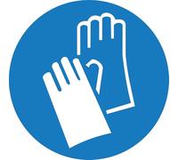 Panneau pvc 3mm Port E P I Obligatoire Ø20 cm - Autocollant Signalétique Sécurité Chantier - Casque, Gants, Lunettes, Chaussures, Protection Auditive - Pictogramme (gants obligatoire)