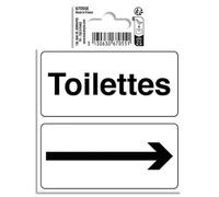 Panneau PVC adhésif antidérapant Toilettes avec flèche 10 cm 67055E