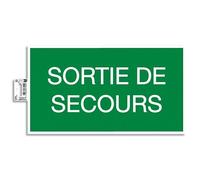 Panneau PVC adhésif Issue de Secours 35x20 cm - Vert