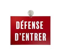 Panneau PVC "DÉFENSE D'ENTRER" format A4 avec fixation ventouse