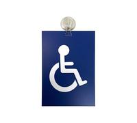 Panneau PVC "HANDICAPÉ - PMR" format A5 avec fixation ventouse
