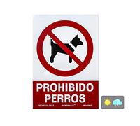 Panneau PVC interdit pour chiens, 21 x 30 cm