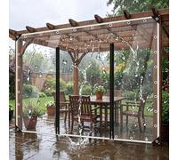 Panneau PVC Transparent 2 Fermetures éclair, résistant Pluie et Neige | 3.5x9.5m, 500g/m² Bâche Extérieur déperlant, coupe-vent, protection UV, adapté à l'hiver, pour tonnelle, pergola, patio