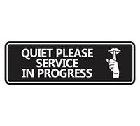 Panneau « Quiet Please Service In Progress » Noir - Grand format