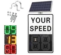 Panneau radar avec rétroaction solaire, panneau d'affichage de limitation de vitesse pour autoroutes et routes à vitesse limitée, accessoires inclus pour une installation facile