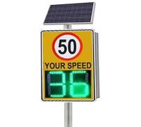 Panneau Radar De Limitation Vitesse à énergie Solaire,Panneau D'avertissement Routier LED,Panneau Avertissement LED,Limite Réglable Distance,50x70