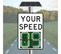 Panneau radar de vitesse à LED, affichage de limitation de vitesse, détecteur de radar, alimentation solaire et retour d'information instantané pour les zones de villas 60*90cm/23.6*35.4in