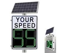 Panneau radar de vitesse solaire 50x70 cm, affichage LED de la vitesse des véhicules, retour d'information en temps réel, système d'alerte de survitesse bicolore ; idéal pour écoles, autoroutes