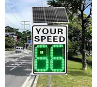 Panneau Radar Solaire De Limitation De Vitesse (60 X 90 Cm) - Panneau De Sensibilisation À La Vitesse, Réfléchissant, IP65, Facile À Installer, Avec Télécommande Et Accessoires