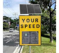 Panneau Radar Solaire De Limitation De Vitesse (60 X 90 Cm) Panneau De Sensibilisation À La Vitesse Réfléchissant IP65 Facile À Installer Avec Télécommande Et Accessoires