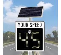 Panneau Radar Solaire Portable À LED Avec Affichage Retour D'information Sur Trafic Boîtier Aluminium Panneau D'avertissement Routier Tous Temps For Zones Scolaires Rues(White,23.62 * 35.43in)