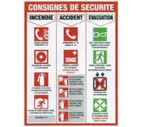 Panneau rectangle rigide de consignes 460x320 NOVAP