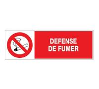 Panneau rectangulaire - 45 x 15 cm, Défense de fumer