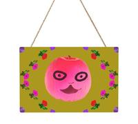 Panneau rectangulaire motif visage amusant pêche 20,3 x 30,5 cm. Décoration murale élégante et moderne pour améliorer votre espace.