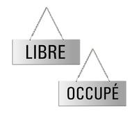Panneau recto-verso Libre-Occupé en Aluminium anodisé 175x65 mm No.31226-E