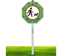 Panneau réfléchissant « Clean Up After Your Dog » pour cour, « Pick Up After Your Dog » - 25,4 x 25,4 cm - Avec piquet de 71,1 cm de long - En aluminium durable, antirouille et résistant aux