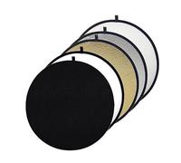 Panneau réfléchissant diffuseur rond 56 cm 5 en 1 refermable blanc, noir, doré, et argent