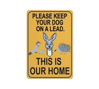 Panneau réfléchissant en aluminium avec inscription « Please Keep Your Dog On Lead This Is Our Home » - 30,5 x 20,3 cm - Protection contre les UV, imperméable, résistant aux intempéries et à la