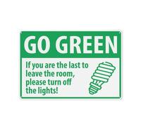 Panneau réfléchissant en aluminium « If You Are Last To Leave The Room Please Turn Off The Light » - 30,5 x 20,3 cm - Protection contre les UV, imperméable, résistant aux intempéries et à la