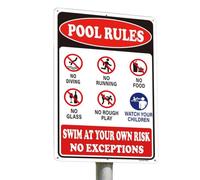 Panneau Règles de Piscine Extérieur Décorative Aluminium 20x30 cm