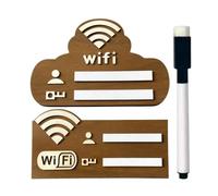 Panneau réseau WiFi en bois, 22 x 10 cm, accès sans fil effaçable, marqueur réutilisable, décoration murale adhésive, affichage d'informations d'invités, pour maison, entreprise, hôtel, supermarché