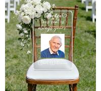 Panneau 'Réservé' Commémoratif en Acrylique Personnalisé - Décoration de Mariage Hommage aux Défunts - Cadeau de Condoléances avec Photo (Style 2)