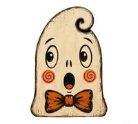 Panneau rétro en bois d'Halloween mignon dessin animé citrouille crâne sorcière chapeau décoration de table 15 x 5 cm (style G)