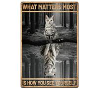 Panneau rétro en métal avec inscription « What Matters Most Is How You See Yourself » - Décoration murale vintage pour la maison, le bureau, les restaurants, les cafés, les bars, les pubs et les