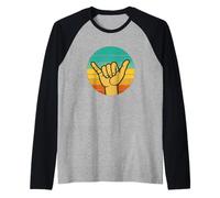 Panneau rétro Shaka/Surf : Style Surfeur Vintage Cool Manche Raglan