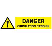 Panneau rigide DANGER CIRCULATION D'ENGINS 200x52mm TALIAPLAST - 620324