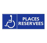 Panneau Rigide Handicapé - Personne à mobilité réduite Places réservées Format rectangulaire 24x8cm épaisseur 3mm