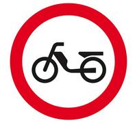 Panneau rigide INTERDIT AUX CYCLOMOTEURS Ø180MM TALIAPLAST - 627292