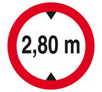 Panneau rigide INTERDIT AUX VEHICULES DE PLUS DE 2.80M DE HAUT D.80mm TALIAPLAST - 624277
