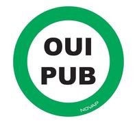 Panneau rigide """"OUI PUB"""" diam. 80 mm