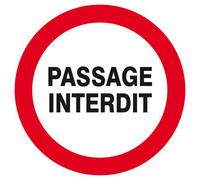 Panneau rigide PASSAGE INTERDIT D.300mm TALIAPLAST - 622219