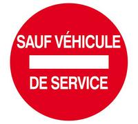 Panneau rigide SENS INTERDIT SAUF VEHICULE DE SERVICE Ø180MM TALIAPLAST - 627264