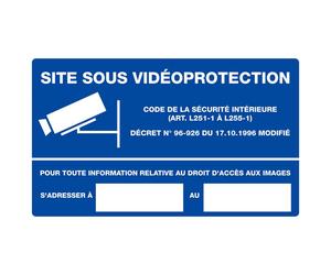 Panneau rigide SITE SOUS VIDEOPROTECTION 330x200mm TALIAPLAST - 621240