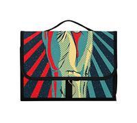 Panneau « Rock and Roll » sur lumières du soleil rouges et noires - 1 trousse de toilette à suspendre - Organiseur de maquillage portable - Étui de rangement pour cosmétiques de voyage avec crochet