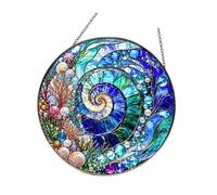 Panneau rond en acrylique pour décoration de fenêtre d'intérieur, A | Œuvre florale étoilée pour les espaces lumineux