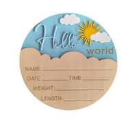 Panneau rond en bois pour annonce de naissance avec nom et date de bébé souvenir en bois pour nouveau-né accessoires photo décoration de la maison