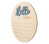 Panneau Rond en Bois pour Annonce de Naissance Bébé | Accessoire Photo Décoratif, Texture Fine et Sûre, Style Simple Délicat, Bleu, pour Hôpital