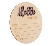 Panneau Rond en Bois Pourpre pour Annonce de Naissance Bébé | Nom du -né, Poids Inscrit, Surface Lisse sans Bavure, Prise de Vue et Souvenir