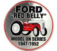 Panneau rond Signs 4 Fun Ford Red Belly Sign Panneau en aluminium gaufr de 12 pouces de diam tre Fabriqu aux tats-Unis