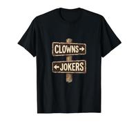 Panneau rouillé Clowns to The Left Jokers to The Right T-Shirt Graphique avec Valeur, Homme, Noir, L