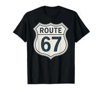 Panneau Routier rétro Route 67 Vintage Road Nostalgie T-Shirt