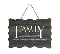 Panneau rustique en bois avec citation « Family Today's Little Moments Becomes Tomorrow's Precious Memories » - Décoration murale pour salon, chambre à coucher, porte, fenêtre, maison - 15,2 x 25,4 cm