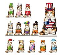 Panneau rustique en forme de chat, décoration de base en bois, organiseur | Accessoire d'événement, panneau rustique de chat, décoration de base en bois, outil d'organisation joyeux pour les projets